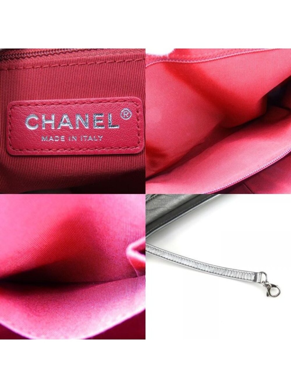 Chanel Shoulder Bag Gabrielle Chain Large Hobo Leather Silver Metallic - Picture 8 of 9